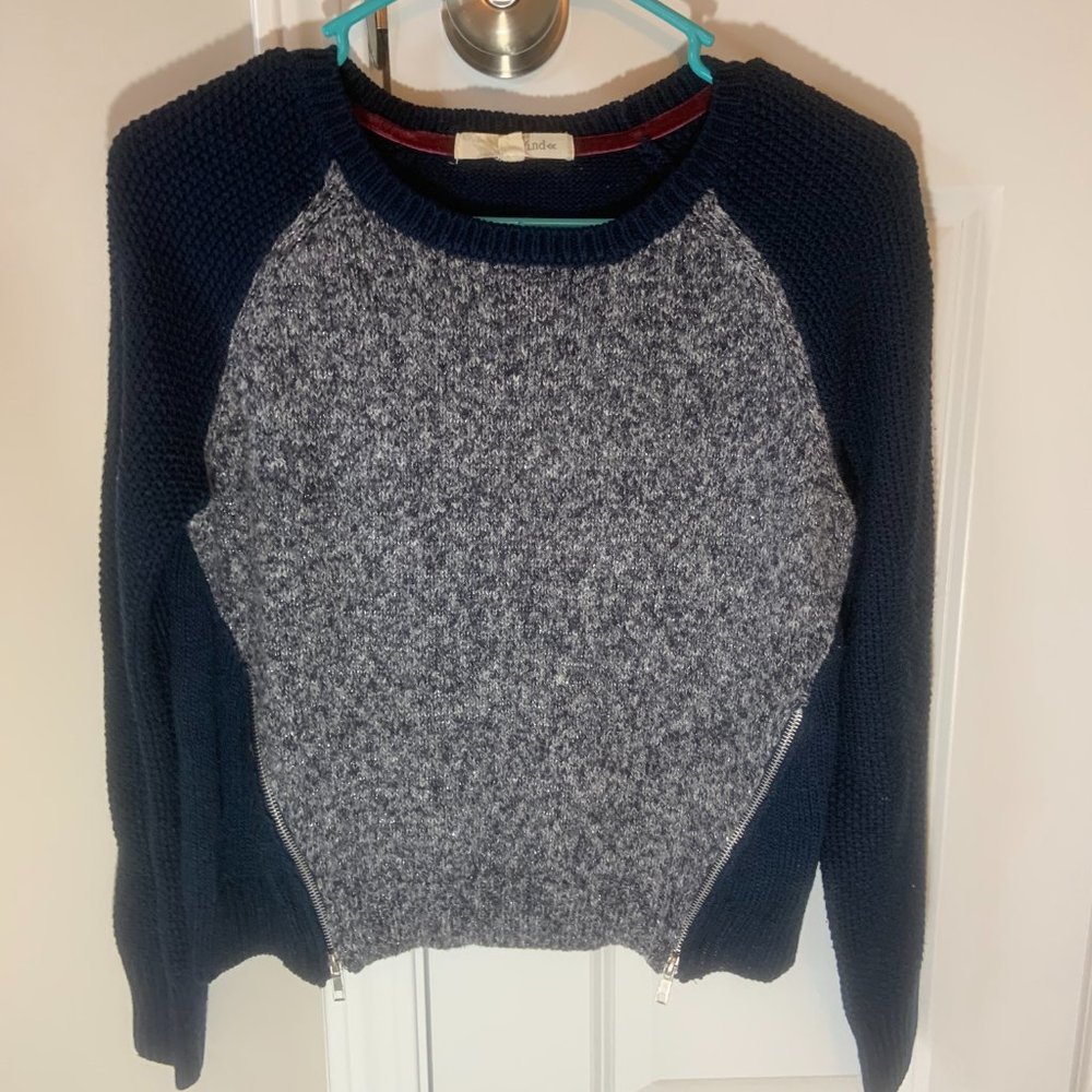 Navy Sweater with Zippers
